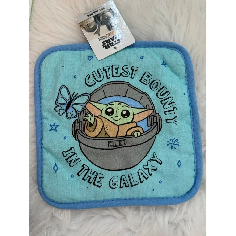 Star Wars Mandalorian Grogu Baby Yoda Kitchen Set Towel Mitts Pot Holder Clips